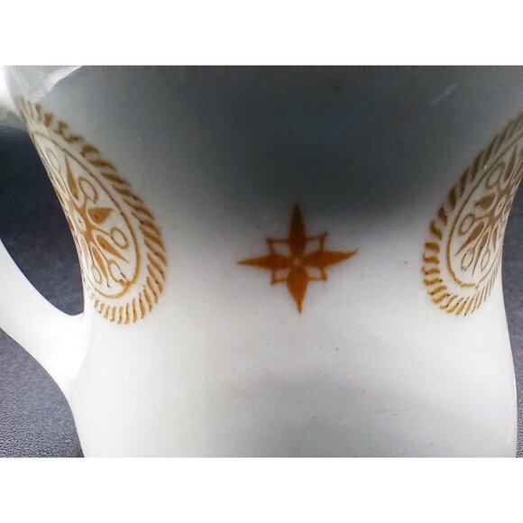 Shenango China Creamer Handle Gold Medallion Star Pattern Vintage 2.75" 1970s - Picture 11 of 14